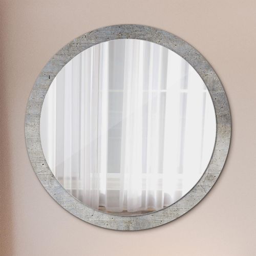 Spiegel - Mirror zum Wandspiegel Schlafzimmer – Schminkspiegel- grau Beton- Ø100cm