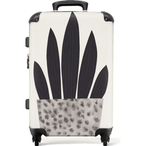 NoBoringSuitcases.com® Großer Koffer - Pflanzen - Vase - Pastell - Blumen - Kombinationsschloss TSA - Hartschalen Trolley 4 Rollen - 72 liter - Reisekoffer - 66 cmKoffer Mittelgroß 67x43x25 cm, 72L,