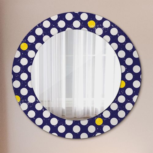 Spiegel - Mirror zum Wandspiegel Schlafzimmer – Schminkspiegel- retro Punkte- Ø60cm