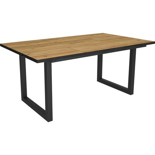 Esstische, 8 gäste, 167x90x75cm, Robust und stabil, Eiche und schwarz, Industrielles Stil