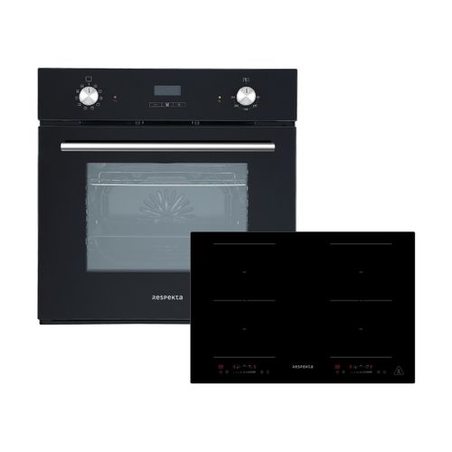 Backofen Herd Kochfeld Herdset Induktion 77cm Timer 2 Flexzonen Slider Respekta