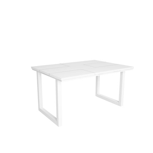 Esstische, 6 gäste, 140x90x75cm, Robust und stabil, Weiß, Industrielles Stil