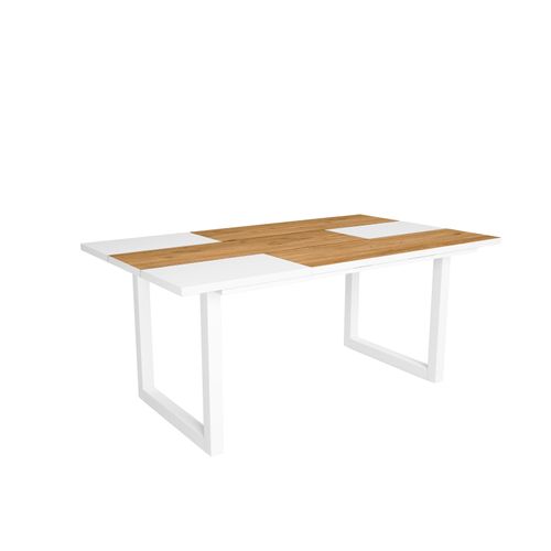 Esstische, 8 gäste, 167x90x75cm, Robust und stabil, Eiche und Weiß, Industrielles Stil