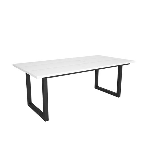 Esstische, 10 gäste, 194x90x75cm, Robust und stabil, Weiß, Industrielles Stil