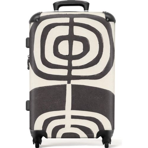 NoBoringSuitcases.com® Großer Koffer - Abstrakt - Schwarz - Blume - Pflanze - Kombinationsschloss TSA - Hartschalen Trolley 4 Rollen - 72 liter - Reisekoffer - 66 cmKoffer Mittelgroß 67x43x25 cm, 72L,