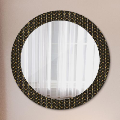 Spiegel - Mirror zum Wandspiegel Schlafzimmer – Schminkspiegel- Sechseckig Geometrie- Ø70cm