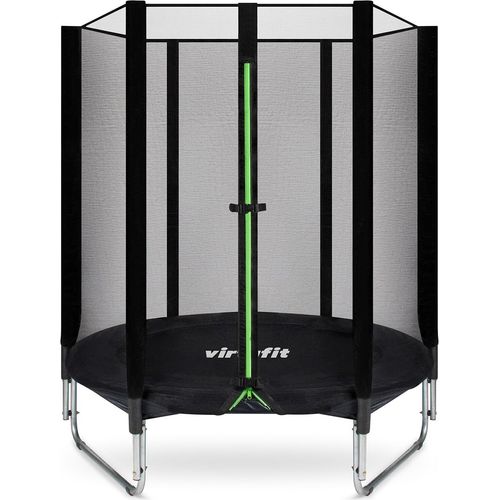 VirtuFit Kindertrampolin mit Sicherheitsnetz – Schwarz – 140 cm