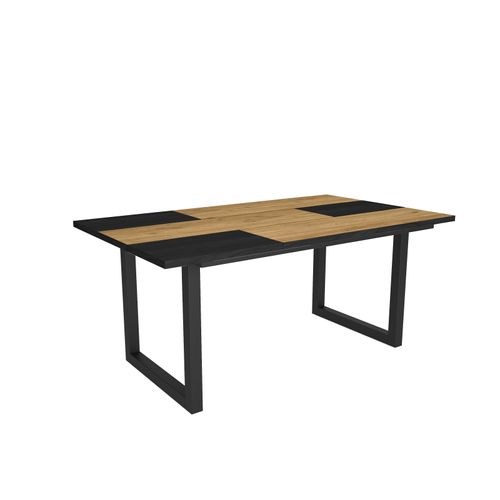 Esstische, 8 gäste, 167x90x75cm, Robust und stabil, Eiche und Schwarz, Industrielles Stil