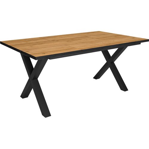 Esstische, 8 gäste, 167x90x75cm, Robust und stabil, Eiche und schwarz, Industrielles Stil
