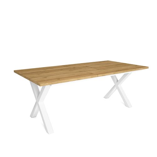 Esstische, 10 gäste, 194x90x75cm, Robust und stabil, Eiche, Industrielles Stil