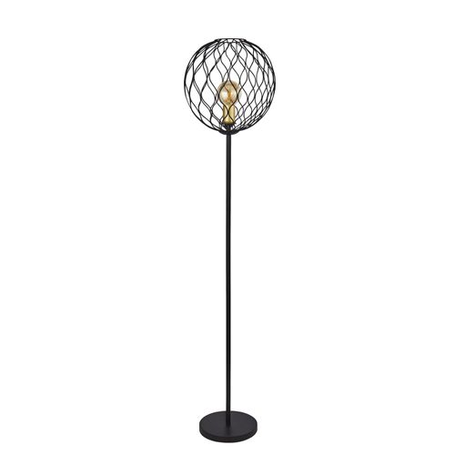 Finesse Stehleuchte 155cm Metallschirm schwarz mit goldfarbener Fassung E27