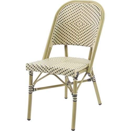 Paris Bistrostuhl Rattan – Bambus-Weiß/Schwarz