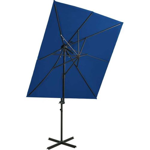 Ampelschirm mit Lüftung Azurblau 250x250 cm , Markisen Design 2024