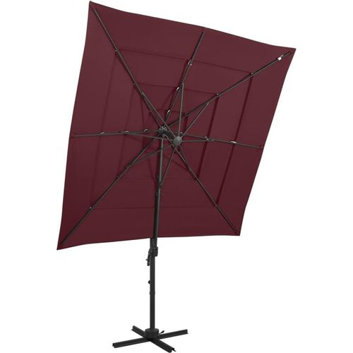 Sonnenschirm mit Aluminium-Mast 4-lagig Bordeauxrot 250x250 cm , Markisen Design 2024