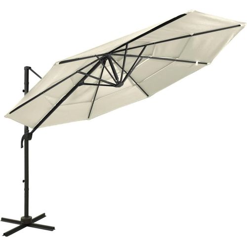Sonnenschirm mit Aluminium-Mast 4-lagig Sandfarben 3x3 m , Markisen Design 2024