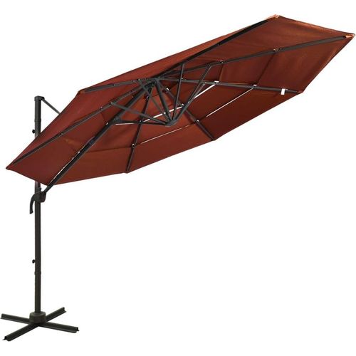 Sonnenschirm mit Aluminium-Mast 4-lagig Terrakottarot 3x3 m , Markisen Design 2024