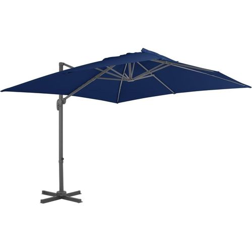Ampelschirm mit Aluminium-Mast 3 x 3 m Azurblau , Markisen Design 2024
