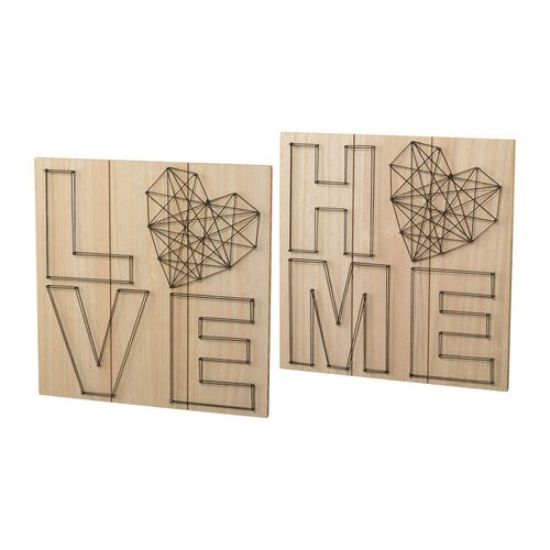Holzbild CREATIV HOME, beige (farbe bild(er): natur), B:30cm H:30cm T:4cm, Bilder, Wanddeko, aus Holz, mit Schriftzug