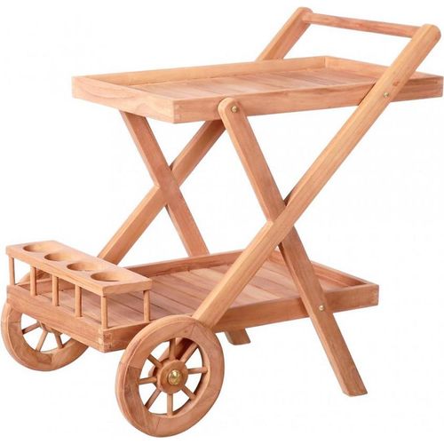 KERETA Servierwagen aus Teakholz mit Rädern