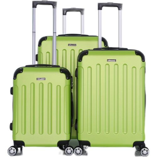 Reisekoffer Koffer 3 tlg Hartschale Trolley Set Kofferset Handgepäck Gepäck Reisetasche Light Grün