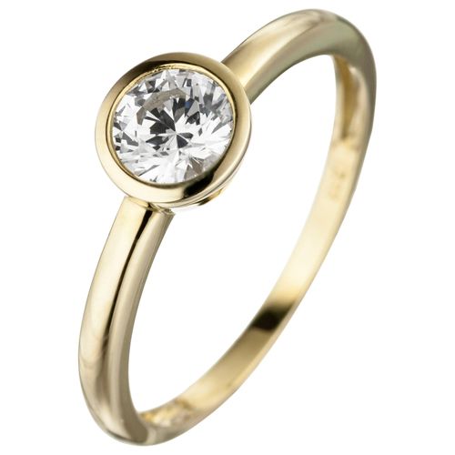 Goldring JOBO Gr. 50, gold (gelbgold 333), Fingerringe, Damen, 50, Gelbgold 333, 333 Gold mit Zirkonia