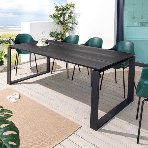 Outdoor Moderner Gartentisch FLOATING 210cm schwarz Aluminium wetterfest Outdoor Esstisch Outdoortisch Gartenesstisch