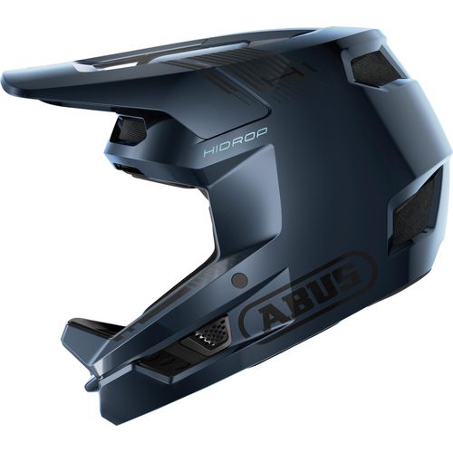 ABUS Downhill Helm HiDrop – ASTM-er Fullface Helm mit ABS-Außenschale für MTB: Downhill, Enduro und Bikepark – für Erwachsene und Jugendliche – Blau, Größe XL (61-62 cm)