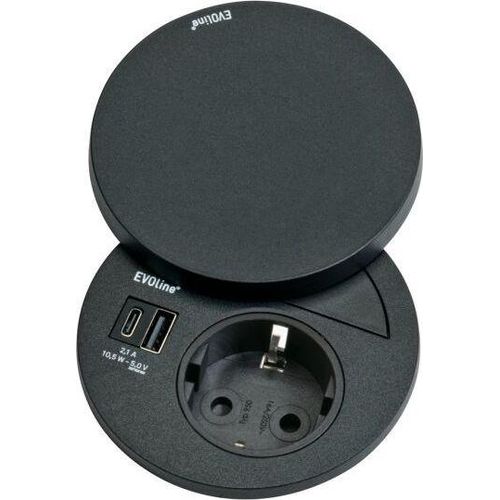 Naber Evoline® Circle80 Hide, Einbausteckdosenelemente, mit Schukosteckdose, USB A/C 8031114