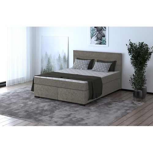 Boxspringbett - MAURO 180x200cm Bett mit Stauraum Schlafzimmer Ehebett (Beige - Matana 18)