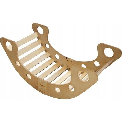 Skyline Holz Kletterbogen Klettergerüste Kletterdreieck Baby Kletterwippe Holzbogen für Kinder Montessori Lack Klappbar, mod.B, 110x51x48cm, Hölzern