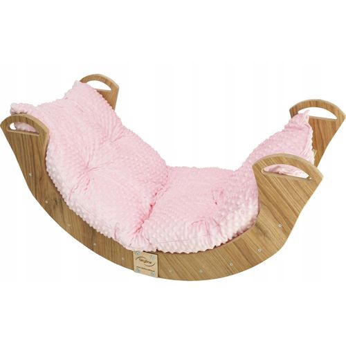Skyline Kletterbogen Klettergerüste Kletterdreieck Baby Kletterwippe Holzbogen für Kinder Montessori Klappbar Eichenimitat, mod.C,98x46x49cm, Rose
