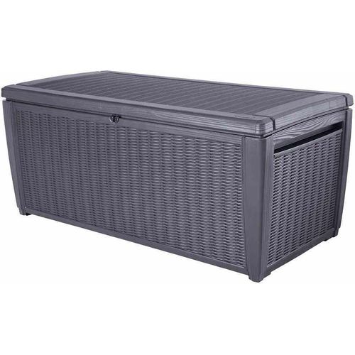 Kissenbox ></noscript>Sumatra< in anthrazit, Kunststoff - 145x64x72cm (BxHxT)