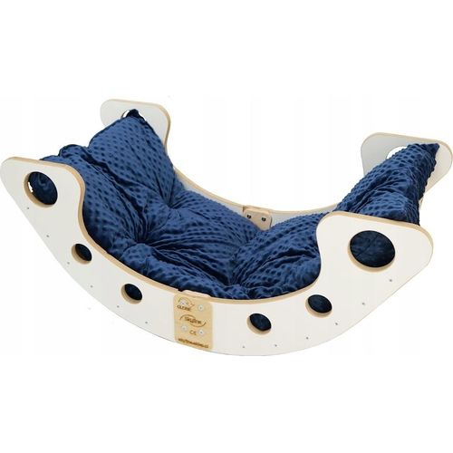 Skyline Kletterbogen Klettergerüste Kletterdreieck Baby Kletterwippe Holzbogen für Kinder Montessori Lack Klappbar Weiß, mod.B, 100x50x43cm, Marine