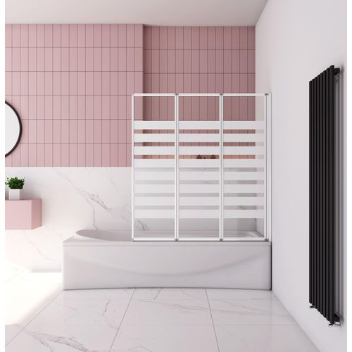 130cm Elektrophorese weiß Rechts Montage Badewannen 3 tlg. Faltwand Badewannenaufsatz