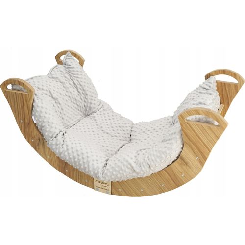 Skyline Kletterbogen Klettergerüste Kletterdreieck Baby Kletterwippe Holzbogen für Kinder Montessori Klappbar Eichenimitat, mod.C,85x43x42cm, Grau