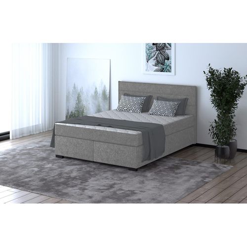 Boxspringbett - MAURO 160x200cm Bett mit Stauraum Schlafzimmer Ehebett (Light Gray - Matana 03)