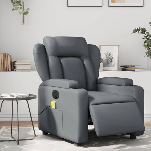 Massagesessel Fernsehsesel Elektrisch Grau Kunstleder 3204540