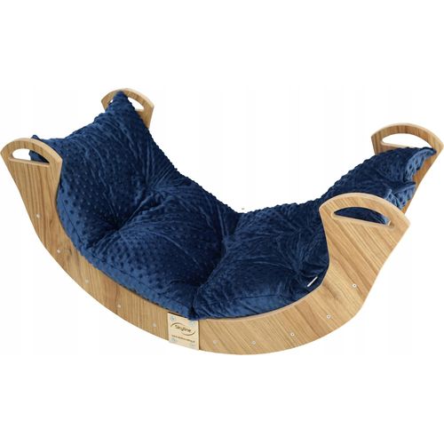 Skyline Kletterbogen Klettergerüste Kletterdreieck Baby Kletterwippe Holzbogen für Kinder Montessori Klappbar Eichenimitat, mod.C,85x43x42cm, Marine