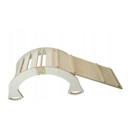 Skyline Kletterbogen Klettergerüste Kletterdreieck Baby Kletterwippe Holzbogen für Kinder Montessori Klappbar Rutsche, mod.C, 85x43x42cm, Weiß