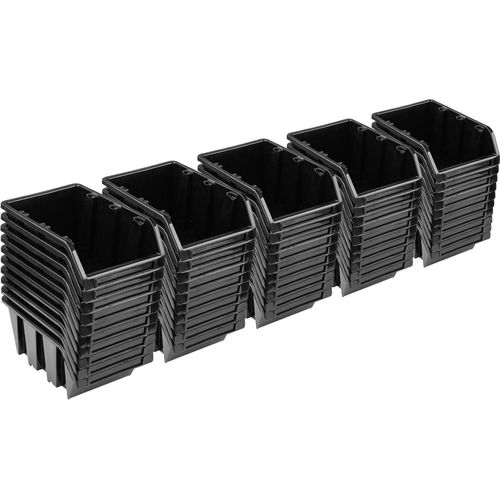 50x Sichtlagerbox Sortierbox Lagerbox Stapelbox schwarz NP12 Lagersystem