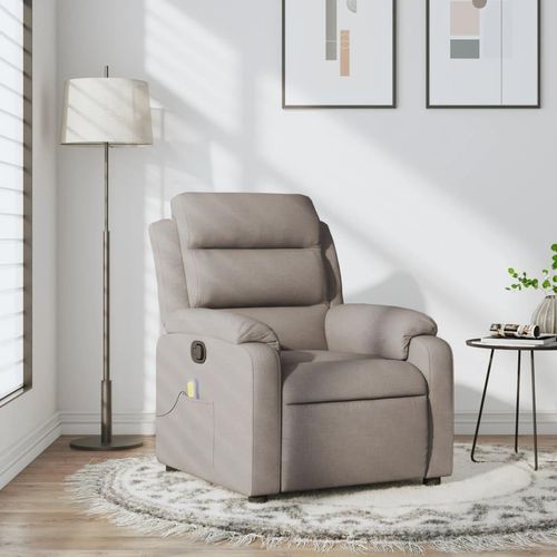 Massagesessel Fernsehsesel Taupe Stoff 373482
