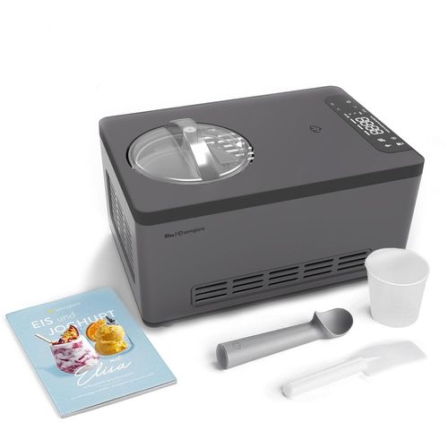 Springlane Eismaschine & Joghurtbereiter Elisa 2,0 L Anthrazit, Edelstahl, mit selbstkühlendem Kompressor 220 W