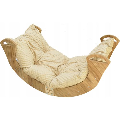 Skyline Kletterbogen Klettergerüste Kletterdreieck Baby Kletterwippe Holzbogen für Kinder Montessori Klappbar Eichenimitat, mod.C,85x43x42cm, Beige