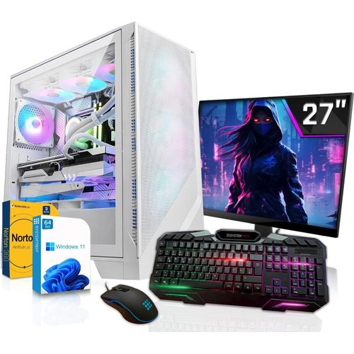 SYSTEMTREFF Gamer Komplett-System - AMD Ryzen 7 5700X3D - Nvidia GeForce RTX 5060 Ti 16GB - 16GB DDR4 - 1TB WD Green SN3000 + 1TB SSD - 27 Zoll TFT - PC