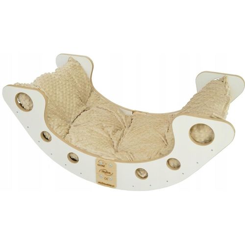 Skyline Kletterbogen Klettergerüste Kletterdreieck Baby Kletterwippe Holzbogen für Kinder Montessori Lack Klappbar Weiß, mod.B, 100x50x43cm, Beige