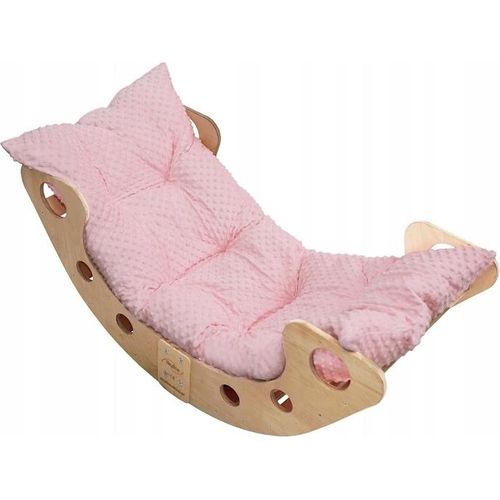 Skyline Holz Kletterbogen Klettergerüste Kletterdreieck Baby Kletterwippe Holzbogen für Kinder Montessori Lack Klappbar, mod.B, 110x51x48cm, Rose