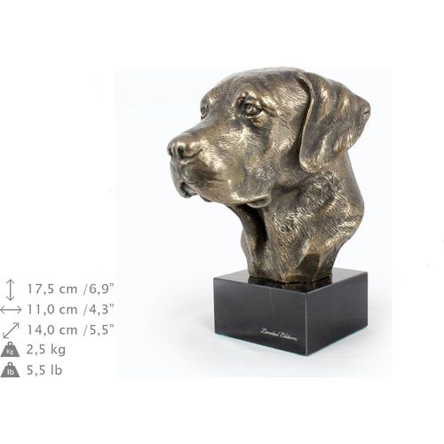 Labrador Retriever - Hundestatue, Büste auf Steinsockel, Skulptur, Trophäe für Hundeausstellung der Marke Art-Dog