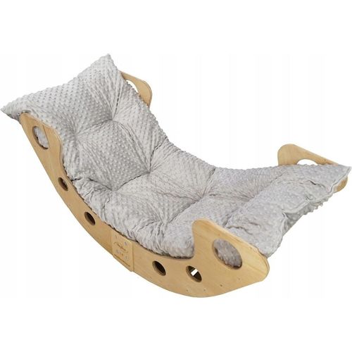 Skyline Holz Kletterbogen Klettergerüste Kletterdreieck Baby Kletterwippe Holzbogen für Kinder Montessori Lack Klappbar, mod.B, 85x42x36cm, Grau