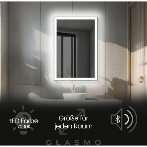 Spiegel mit Beleuchtung 100x180 cm Lila - Vertikal Rechteckiger Badezimmerspiegel mit LED Beleuchtung - Kaltweiß 7000K - LED Badspiegel Lichtspiegel mit Bluetooth-Lautsprecher