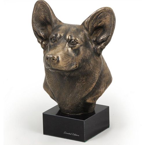 Pembroke Welsh Corgi - Hundestatue, Büste auf Steinsockel, Skulptur, Trophäe für Hundeausstellung der Marke Art-Dog